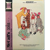 McCall&#39;s Sewing Pattern 3355 Vintage Boys &amp; Girls Animal Costume with Detachable - £3.13 GBP