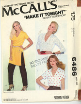 McCalls 6486 Misses Tunic or T-Shirt Size Medium 14-16 - $4.00