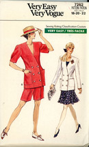 Vintage 1988 Vogue Very Easy 7262 Misses&#39; Petite Jacket, Skirt and Shorts Sewing - £3.19 GBP