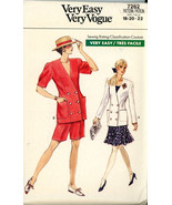 Vintage 1988 Vogue Very Easy 7262 Misses&#39; Petite Jacket, Skirt and Short... - £3.14 GBP