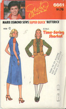 1970&#39;s Butterick 6661 Retro Western Jean Skirt &amp; Vest Size 12-14-16 uncut - £3.14 GBP