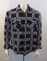 Trail Head Black Red Plaid Men's Medium Fleece Button Up Long Sleeve Shirt  - $12.86
