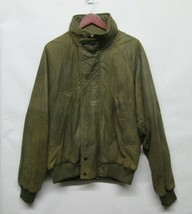 SAWYER OF NAPA Sport green distressed leather COAT JACKET Wool Liner VTG... - £131.64 GBP