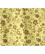 Groovy Yellow And Brown Funky Floral Fabric Material Seventies Vibes Sewing - £14.01 GBP