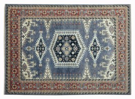 New Antique looking Gray and Rust color 9x12 Handmade Rug-1381 - £2,086.37 GBP