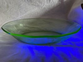 9x7” Vintage Green Uranium Vaseline Glass Bowl - £24.28 GBP