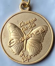 Sale Priced Change Is The Essence of Life Butterfly Bronze Serenity Prayer Keych - £0.74 GBP