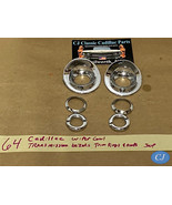 64 Cadillac WINDSHIELD WIPER COWL TRANS BEZELS TRIM RING CHROME NUT SET - $102.84 CAD