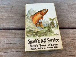 VTG Pinochle Deck Playing Cards D-X Tank Wagon Jesup Iowa Oil Gas w Fish  - $29.65