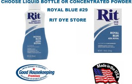 ROYAL BLUE 29 RIT Fabric DYE choose Liquid Bottle or Powder Concentrate ... - $16.92+