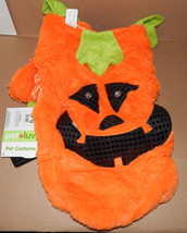 Halloween Pet Costume Pumpkin Light Up Eyes L Fits 18&quot; To 21&quot; Dog Belly Ext 71M - £7.88 GBP