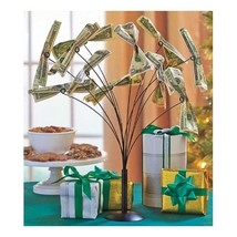 Metal Money Tree Gift Card Holder Party Conversation Piece Table Centerp... - £10.21 GBP
