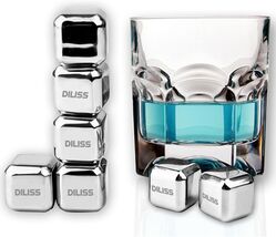 DILISS Stainless Steel Chilling Reusable Ice Cubes Set of 8 - $14.69