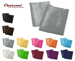 Creative 2 Pieces of Colorful Shiny Satin Queen Size Pillow Case - Charcoal - £9.99 GBP