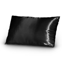 Set of 2 (Pair) Satin Silky Lingerie Bed Pillowcases Queen/Standard Black - £7.39 GBP