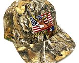 Buck USA American Flag Logo RT Edge Camo Curved Bill Adjustable Hat - £18.59 GBP