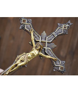 ⭐vintage crucifix bronze ,religious wall cross ⭐ - $128.70