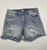 Old Navy Button Fly Jean Shorts Women Size 6 (Measure 29x5) Light Cut Off - $12.04