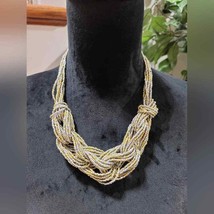 Braided Silver and Gold Necklace - £15.73 GBP