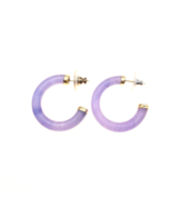 Lavender Jade Hoop Earrings Size 30mm Hoop  - £94.46 GBP