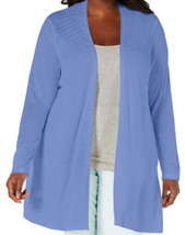 allbrand365 designer Womens Plus Size Open Front Cardigan, 0X, Blue Star - $57.92