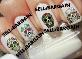 Star Quality》SUGAR SKULLS DAY OF DEAD #1》Tattoo Nail Art Decals《NON-TOXIC - £12.63 GBP