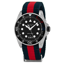 Gucci YA136210 Black Dial Nylon Strap Gents Watch - £670.69 GBP