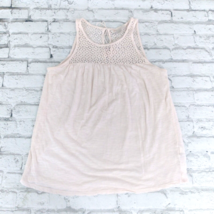 Lauren Conrad Top Women XS Ivory Sleeveless Eyelet Lace Flowy Tank Boho Festival - £13.87 GBP