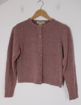 Vtg 90s Eddie Bauer XSP Petite Pink Merino Wool Blend Cardigan Sweater - £21.59 GBP