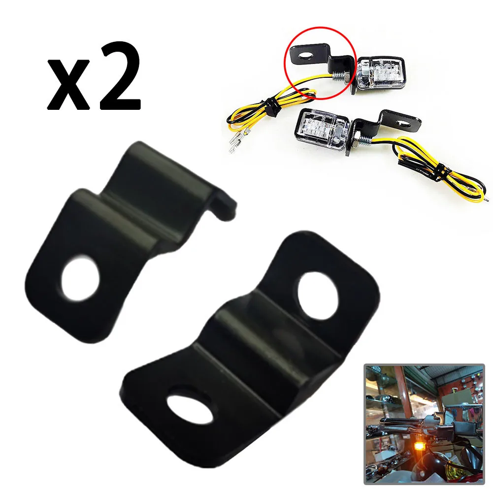 2pc Universal Motorcycle Turn Signal Light Holder Metal Relocation Fork Clamps - £11.35 GBP