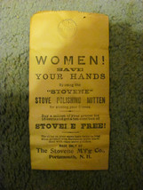 Stovene polishing mitten bag vintage circa 1920--WOMEN SAVE YOUR HANDS - $11.99