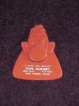 Nose Plastic Advertising Paper Clip for Pope Nursery, Fort Worth, Texas - $5.75