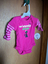 Fashion Holiday Baby Clothes Pink Newborn Wickedly Cute Halloween Cat Bodysuit - £7.50 GBP