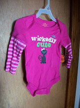 Fashion Holiday Baby Clothes 12M Infant Girl Wickedly Cute Halloween Creeper New - £7.50 GBP