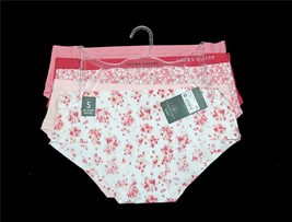 5 Laura Ashley Floral Solids Pink Raspberry No-Show Hipster Panties Wm&#39;s... - $27.99