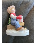 Vintage Homco Denim Days Boy With Present Figurine 1528 Vintage 1985 - $13.29