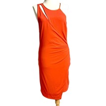 Free People Toast To That Mini Wrap Dress Orange Stretch Size M Assymetr... - £38.77 GBP