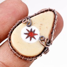 Peanut Wood Jasper Gemstone Handmade Copper Wire Wrap Ring Jewelry 7.25&quot; SA 205 - £3.73 GBP