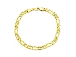 6mm Wide Figaro Bracelet 8.5&quot; 14k Gold 12.1 Grams - £919.25 GBP