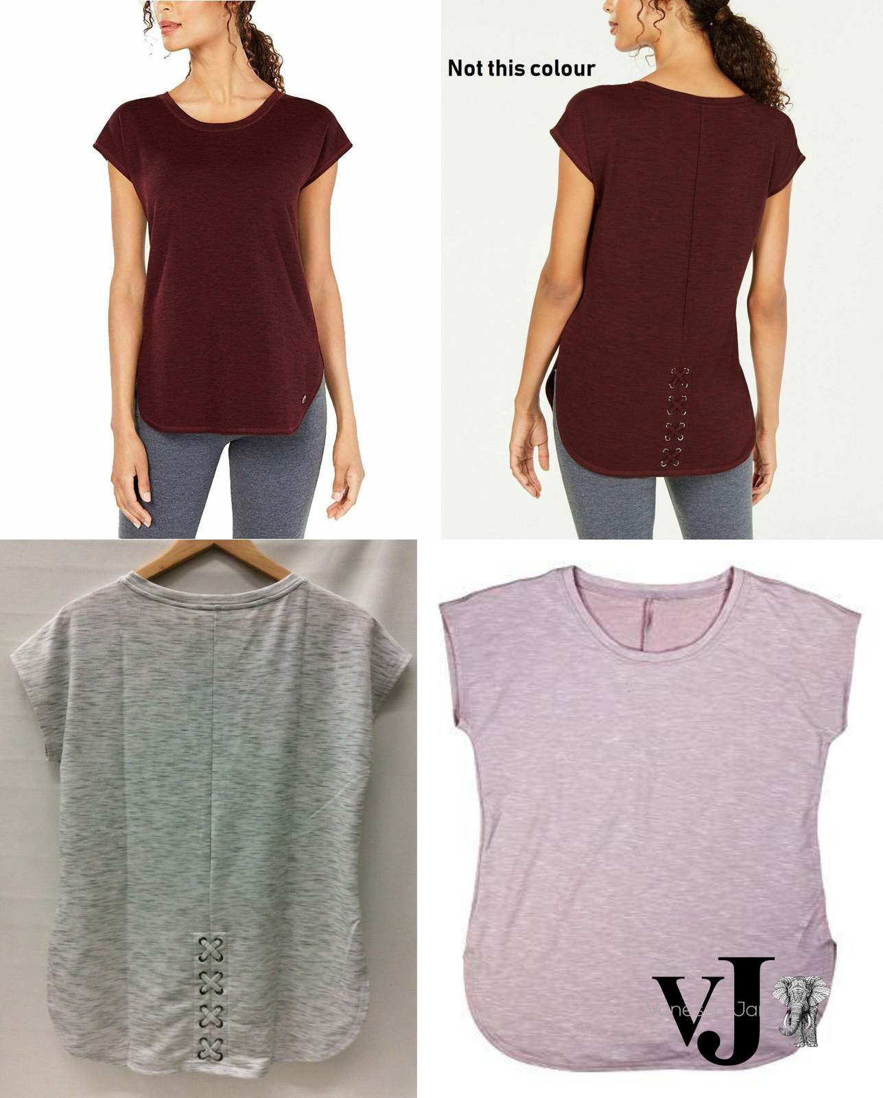 Ideology Lace-Up Lower Back Space Dyed Athletic T-Shirt - $12.00
