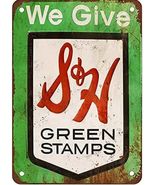 New, Reproduction S&amp;H Green Stamps - Retro Vintage Metal Sign - 8x12 Inch - $11.98