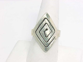 BIG BOLD STERLING Silver Vintage MEXICO Ring - Size 8 1/4 - 1 inch long - £55.95 GBP