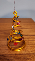 Vintage Gold Metal Spiral Tree Ornament W/MINI Ornaments - £12.62 GBP