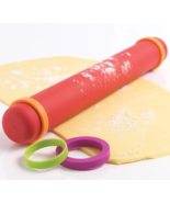 ROLLING PIN French Style Silicone Adjustable ROLLING PIN Baking Tools BA... - £75.55 GBP