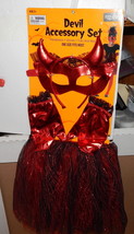 Halloween Costume Devil Accessory Set 3+ Fits Most Girls Tutu Gloves Mas... - $183.66 MXN