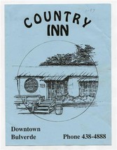 Country Inn Menu Downtown Bulverde Texas 1993 - £14.01 GBP