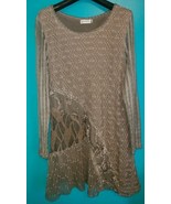 Adore Top Womens M Brown Long Sleeve Hippie Boho Pullover Tunic Crochet ... - €17,22 EUR
