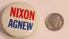Nixon Agnew Pinback Button Political Richard Nixon President Vintage White J3 - £4.66 GBP