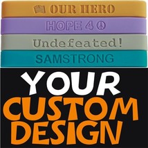 100 CUSTOM SILICONE WRISTBANDS ||| our best price ever! - £55.37 GBP