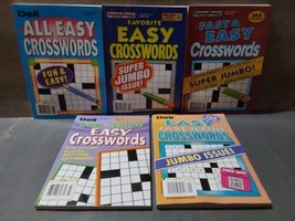 Crossword Puzzle Books Dell Penny Press Lot 5 All Easy Fast &amp; Easy Fast &amp; Fun - £14.81 GBP